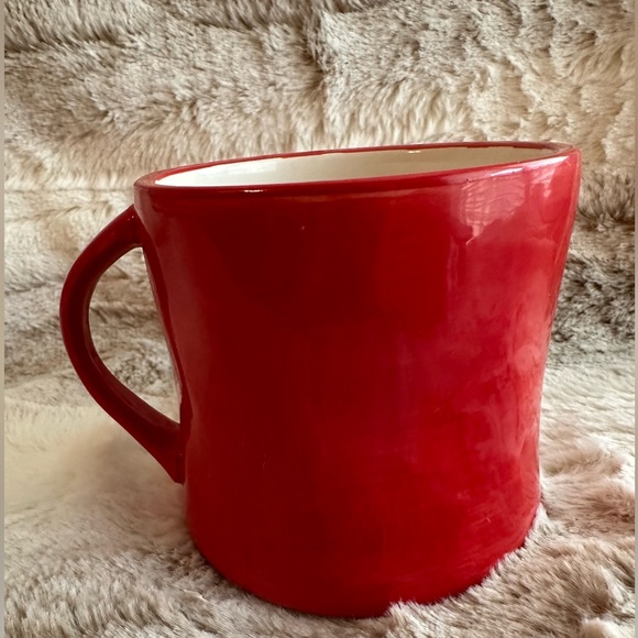 Anthropologie Hand painted Red Ceramic Monogram  “T” Coffee Mug - Picture 2 of 4